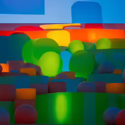 a group of balls are standing in the air