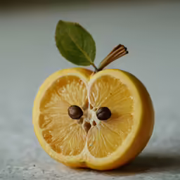 there is an apple shaped like an orange