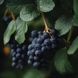 a bunch of grapes on a vine