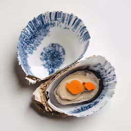 two different shapes of an egg in some kind of shell