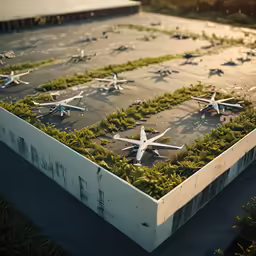 a number of airplane model sitting on top of a tarmac