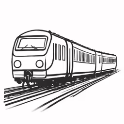 a drawing of a train on a train track