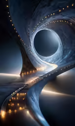 abstract, twisting road photo with glowing lights