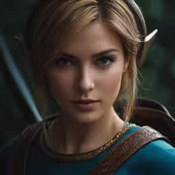 the princess is wearing an armor and holding a sword