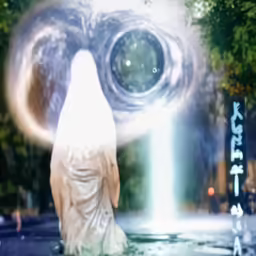 an image of a woman holding an umbrella with eyes opened