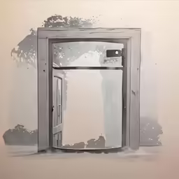 there is an open window in the wall