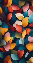 colorful leaves are arranged together with the background