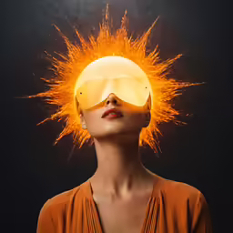 woman with glowing sun glasses on her face
