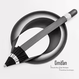 a pen and saucer sitting on top of each other
