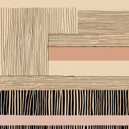a group of different colored lines are in an artwork work,an abstract, striped pattern with white and black streaks