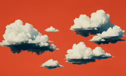 four groups of clouds are flying together