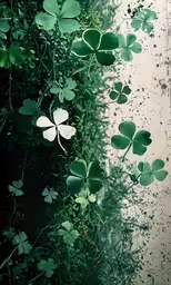 an image of green leaves that are in the air
