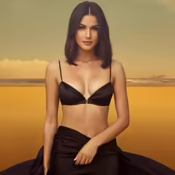 a painting of a woman in a black lingerie