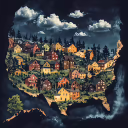 a large illustrated map of the united states