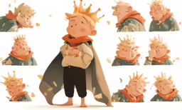 a paper model of the same male with a crown