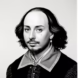 a drawing of a man with dark hair and beard