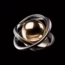 a golden ball that is floating around in the air