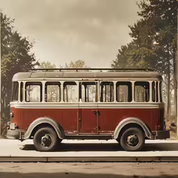 old vintage bus on the street in a city