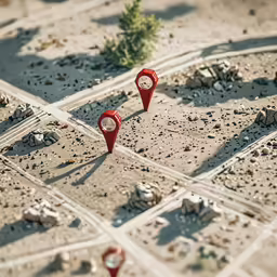 two red and white push buttons on a street