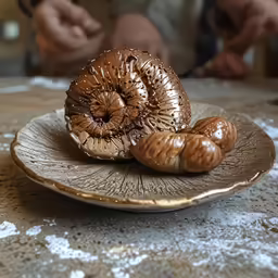 some different types of shells are sitting on a plate