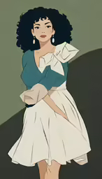 a cartoon of an african american woman standing with a paper bag