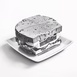 a sandwich is on a plate with two different toppings