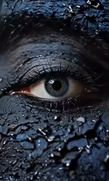 the close up of an eye with water droplets