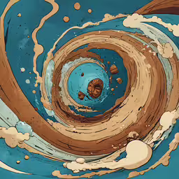 a spiral view from a very high point of view,a computer generated view of some different clouds