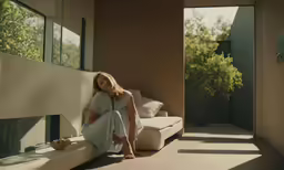 a woman is sitting on the ledge of a balcony