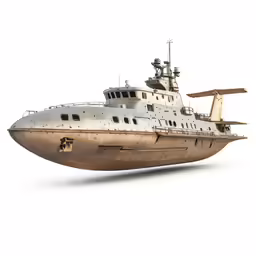 a large ship is shown in a studio