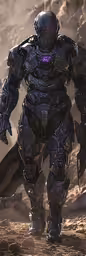 the giant robot is standing on the dirt,a digital robot walking across a desert covered ground