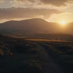 a beautiful, rural landscape is featured during the evening