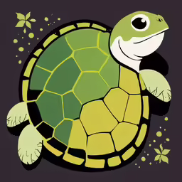 there is a turtle that has big eyes and is very cute