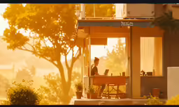 a man is using his laptop in the sun light