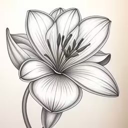 a large flower drawing with pen and ink on paper,the drawing of a flower is made using pencil and ink
