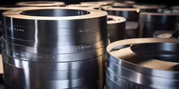 a large stack of large metal containers sitting side by side