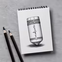 an image of two pencils next to some drawing