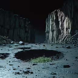 there is only one plant in the dark place