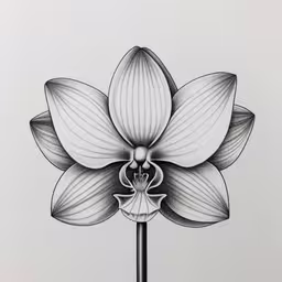 an image of a drawing of a large flower,a large flower sitting on top of a metal pole