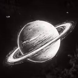 saturn and its rings in the sky