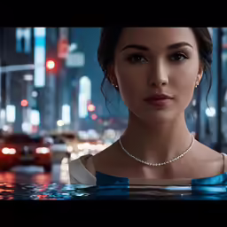 woman in the rain wearing a tiara and a dress