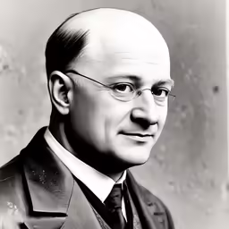 a black and white photo of a man in a suit