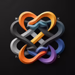 a knot that is intertwined into several colors