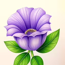 this is a drawing of a flower with leaves