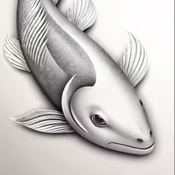 a drawing of an orange koi fish
