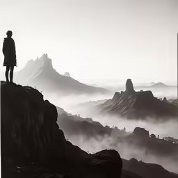 a person standing on top of a mountain