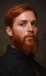 a man with a long beard and blue eyes