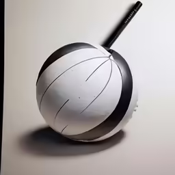 a picture of a paperweight ball and a pencil