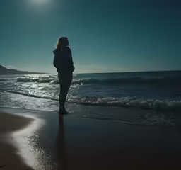 there is a person that is standing in the water