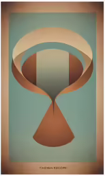 an art deco poster with a design in brown and beige